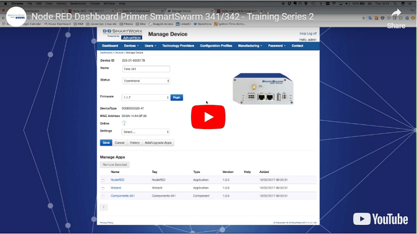 Node RED Dashboard Primer SmartSwarm 341/342 - Training Series 2